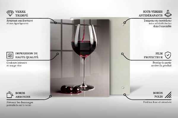 Glas Ceranfeldabdeckung Glas und Trauben