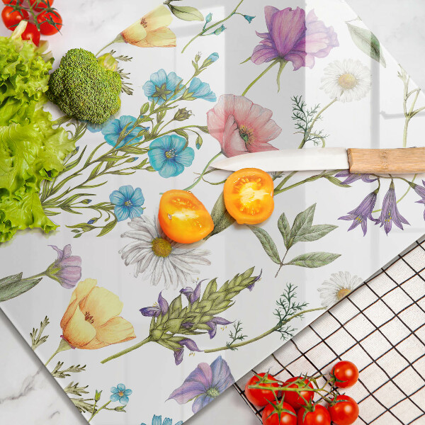 Glas Ceranfeldabdeckung Blumenillustration