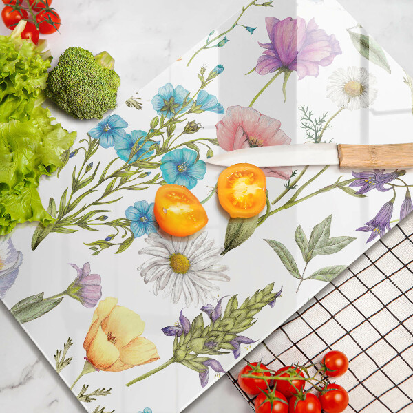 Glas Ceranfeldabdeckung Blumenillustration