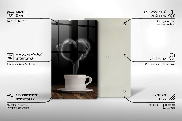 Glas Ceranfeldabdeckung Kaffeetasse-Herz