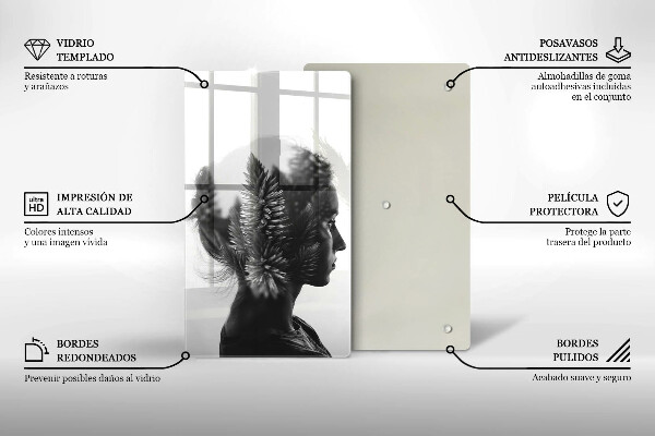 Glas Ceranfeldabdeckung Frau und Wald