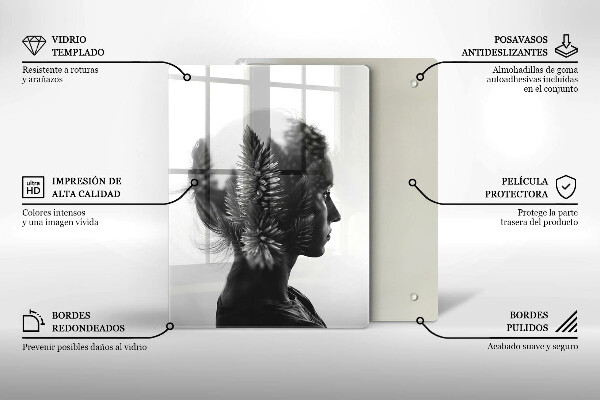 Glas Ceranfeldabdeckung Frau und Wald