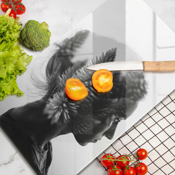 Glas Ceranfeldabdeckung Frau und Wald