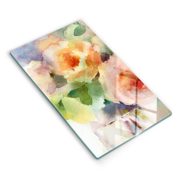 Glas Ceranfeldabdeckung Bemalte Blumen