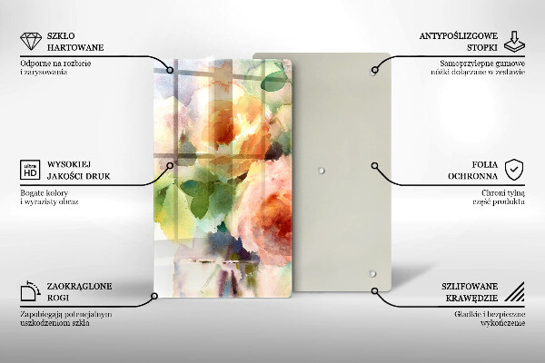 Glas Ceranfeldabdeckung Bemalte Blumen