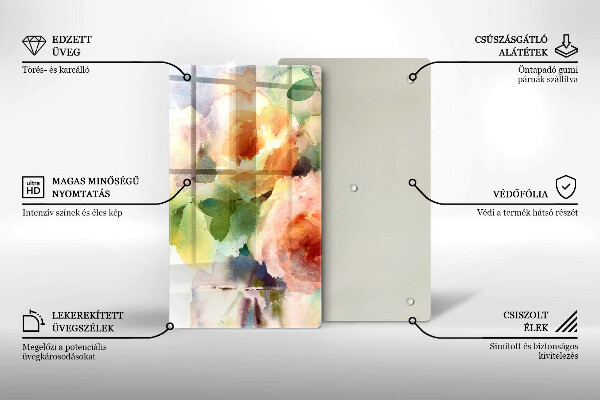 Glas Ceranfeldabdeckung Bemalte Blumen