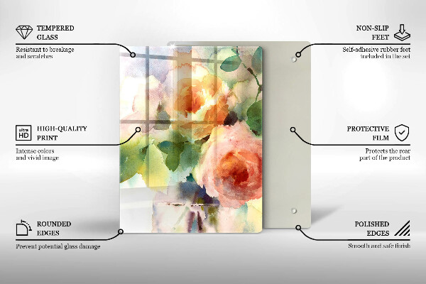 Glas Ceranfeldabdeckung Bemalte Blumen