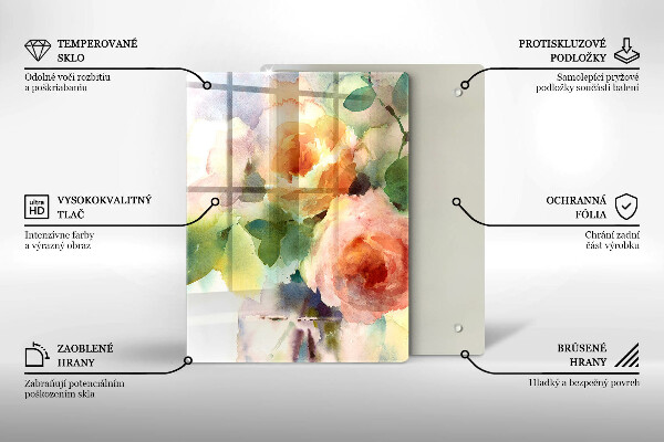 Glas Ceranfeldabdeckung Bemalte Blumen