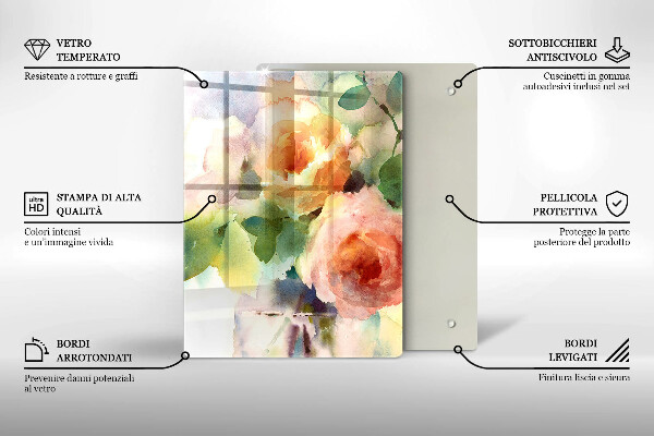 Glas Ceranfeldabdeckung Bemalte Blumen