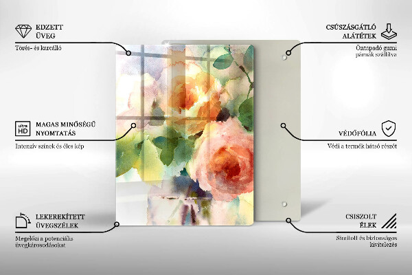 Glas Ceranfeldabdeckung Bemalte Blumen