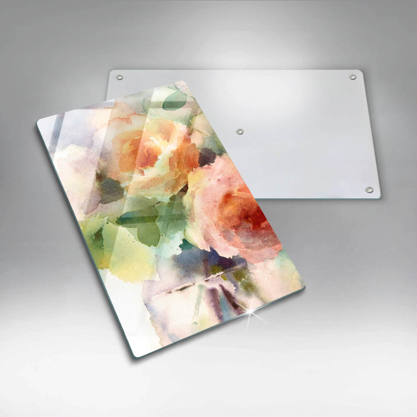 Glas Ceranfeldabdeckung Bemalte Blumen