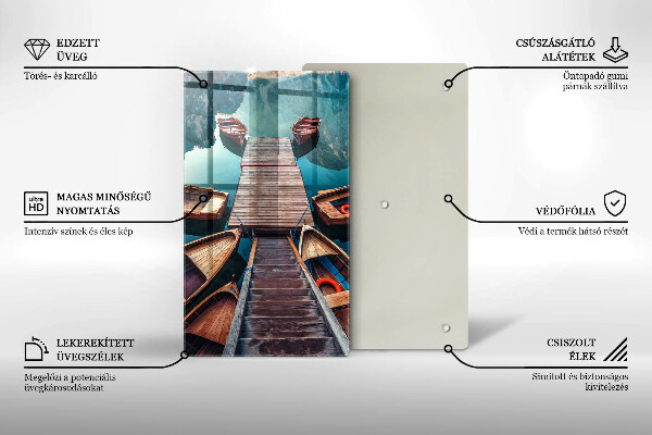 Glas Ceranfeldabdeckung Boote auf dem See