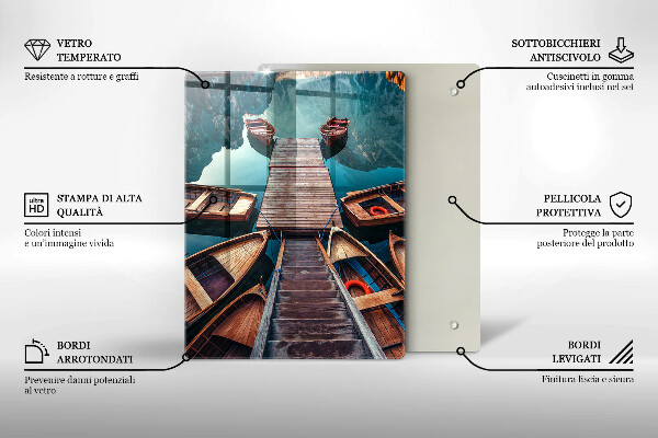 Glas Ceranfeldabdeckung Boote auf dem See