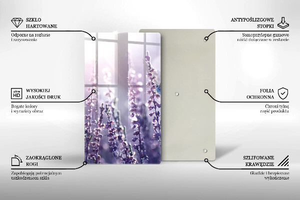 Glas Ceranfeldabdeckung Wildblumen und Schmetterling