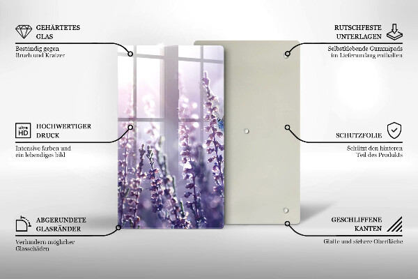 Glas Ceranfeldabdeckung Wildblumen und Schmetterling