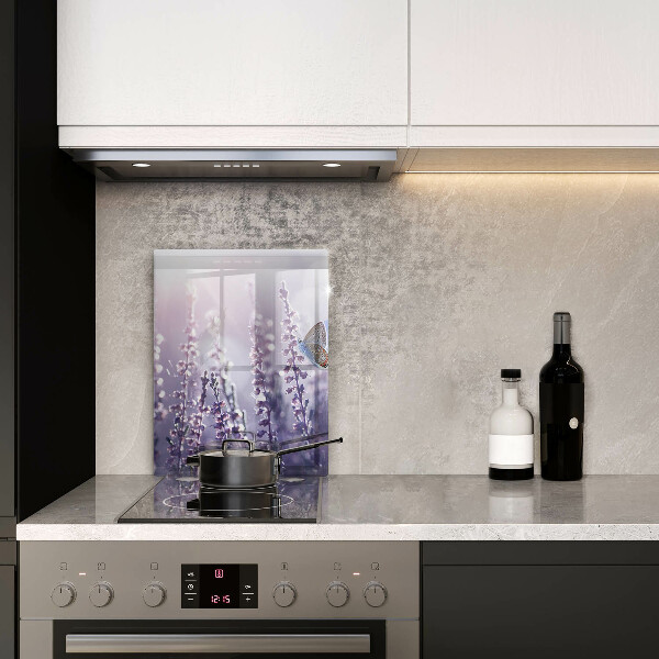 Glas Ceranfeldabdeckung Wildblumen und Schmetterling