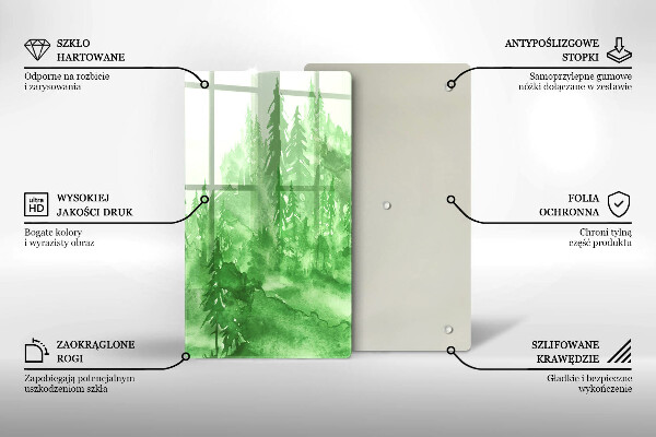 Glas Ceranfeldabdeckung Gemalter Wald