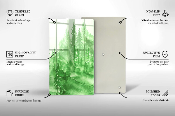 Glas Ceranfeldabdeckung Gemalter Wald