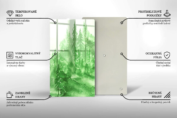 Glas Ceranfeldabdeckung Gemalter Wald