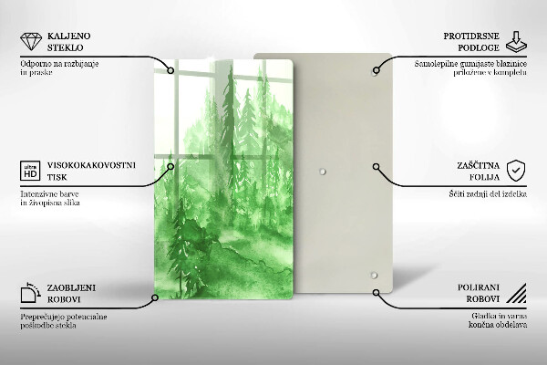 Glas Ceranfeldabdeckung Gemalter Wald