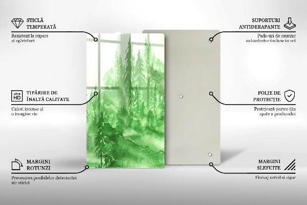 Glas Ceranfeldabdeckung Gemalter Wald