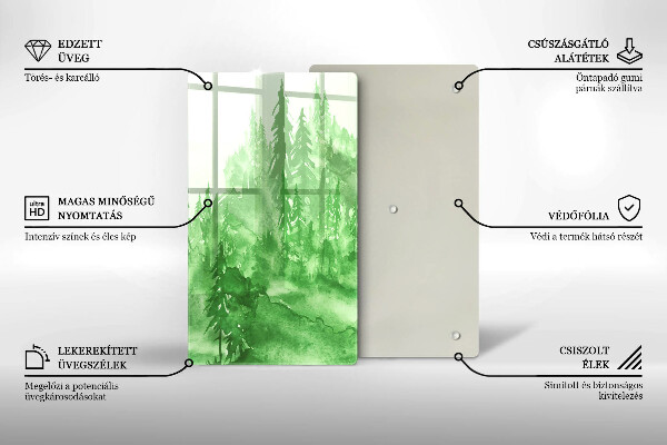 Glas Ceranfeldabdeckung Gemalter Wald