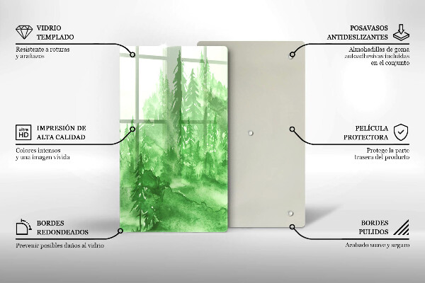 Glas Ceranfeldabdeckung Gemalter Wald
