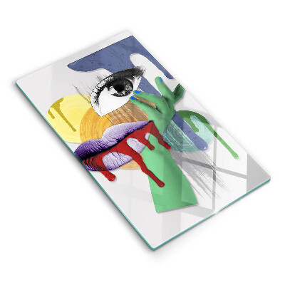 Glas Ceranfeldabdeckung Abstrakte Kunstcollage