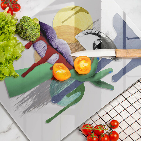 Glas Ceranfeldabdeckung Abstrakte Kunstcollage