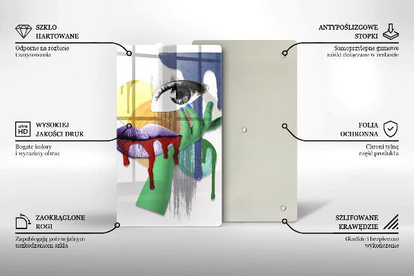 Glas Ceranfeldabdeckung Abstrakte Kunstcollage
