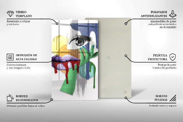 Glas Ceranfeldabdeckung Abstrakte Kunstcollage
