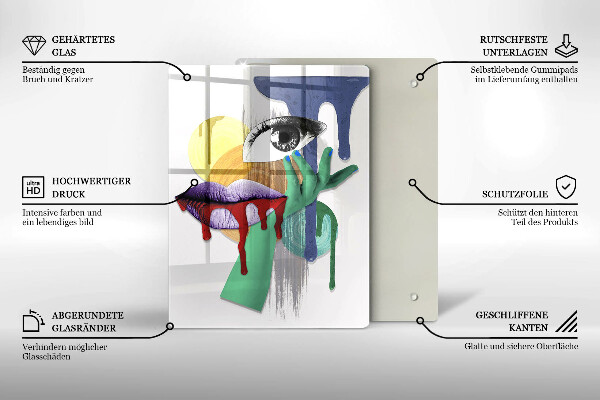Glas Ceranfeldabdeckung Abstrakte Kunstcollage