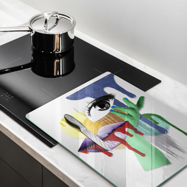 Glas Ceranfeldabdeckung Abstrakte Kunstcollage