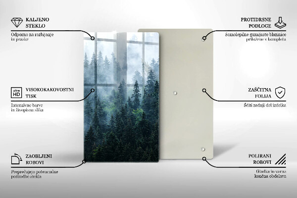 Glas Ceranfeldabdeckung Waldbäume und Nebel