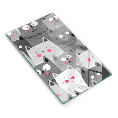 Glas Ceranfeldabdeckung Katzenillustration