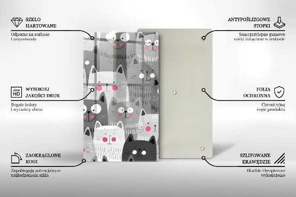 Glas Ceranfeldabdeckung Katzenillustration