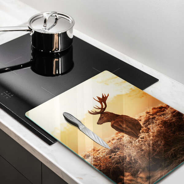 Glas Ceranfeldabdeckung Hirsch auf dem Feld