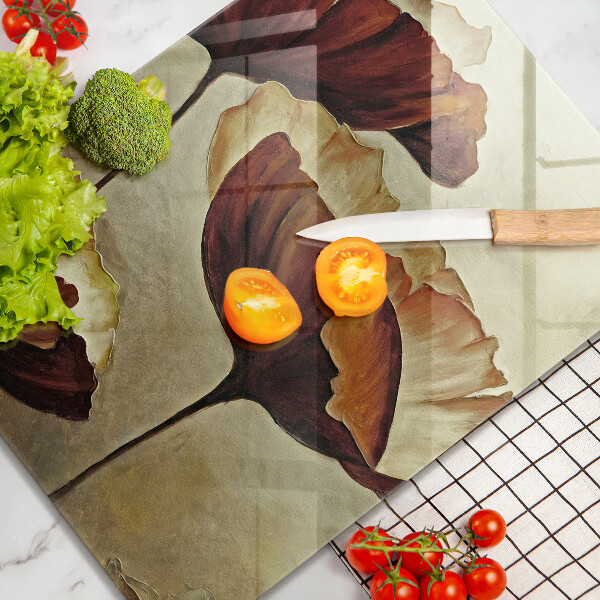 Glas Ceranfeldabdeckung Bemalte Boho-Blumen