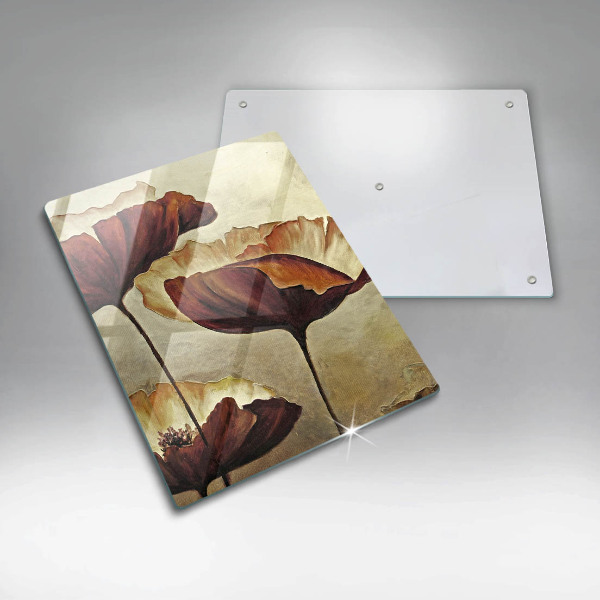 Glas Ceranfeldabdeckung Bemalte Boho-Blumen