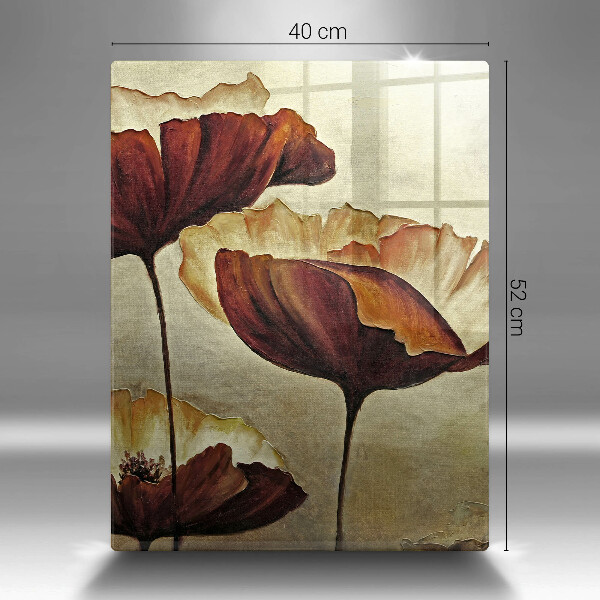 Glas Ceranfeldabdeckung Bemalte Boho-Blumen