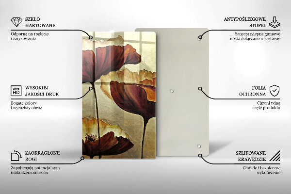 Glas Ceranfeldabdeckung Bemalte Boho-Blumen