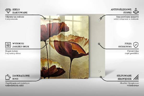 Glas Ceranfeldabdeckung Bemalte Boho-Blumen