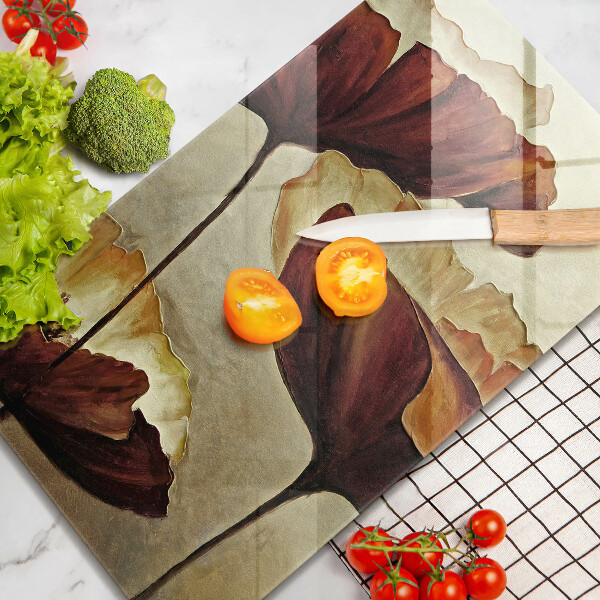 Glas Ceranfeldabdeckung Bemalte Boho-Blumen