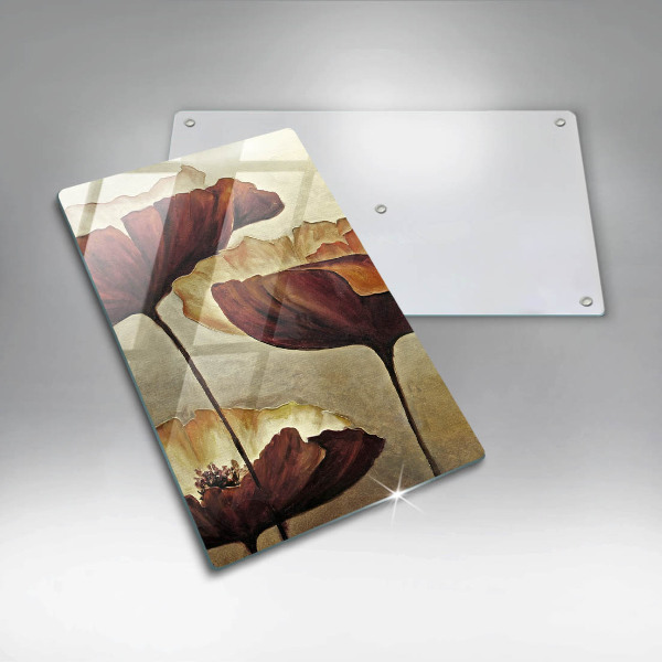 Glas Ceranfeldabdeckung Bemalte Boho-Blumen