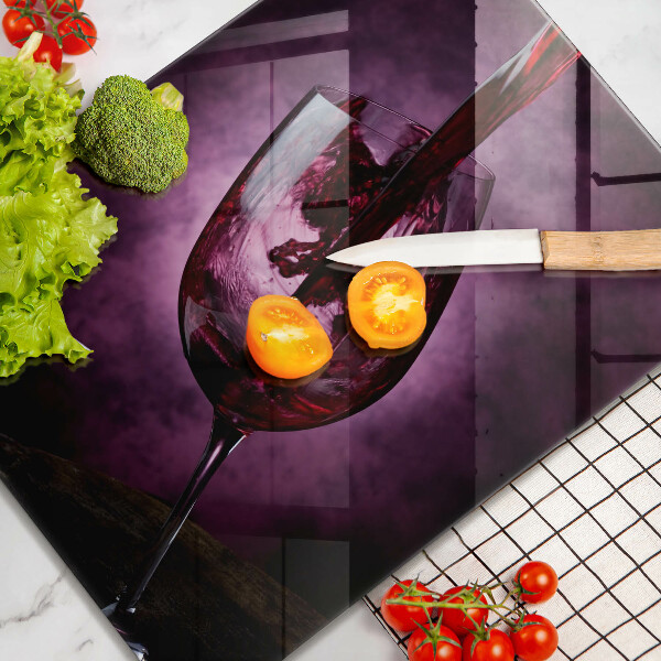 Glas Ceranfeldabdeckung Ein Glas Wein