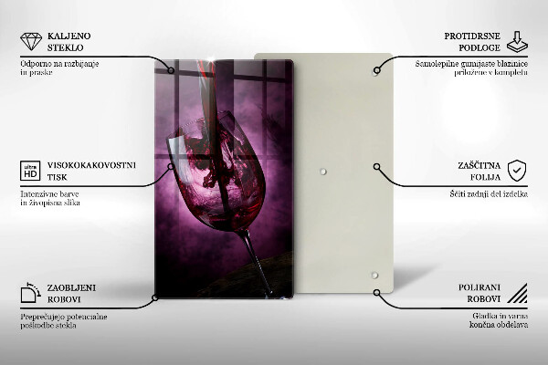 Glas Ceranfeldabdeckung Ein Glas Wein