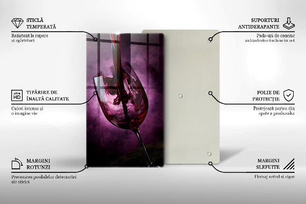 Glas Ceranfeldabdeckung Ein Glas Wein