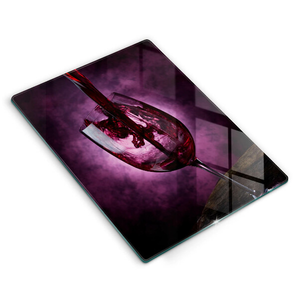 Glas Ceranfeldabdeckung Ein Glas Wein