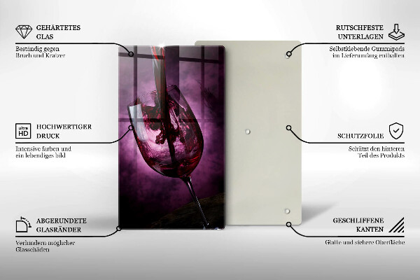 Glas Ceranfeldabdeckung Ein Glas Wein