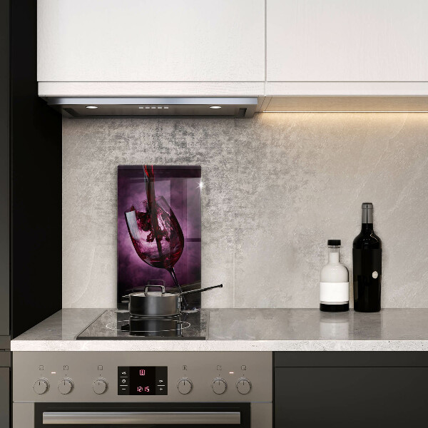 Glas Ceranfeldabdeckung Ein Glas Wein